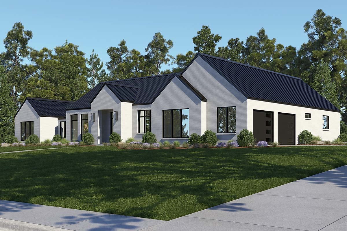 Farmhouse, Modern, Ranch Plan with 2650 Sq. Ft., 3 Bedrooms, 4 Bathrooms, 2 Car Garage Picture 2