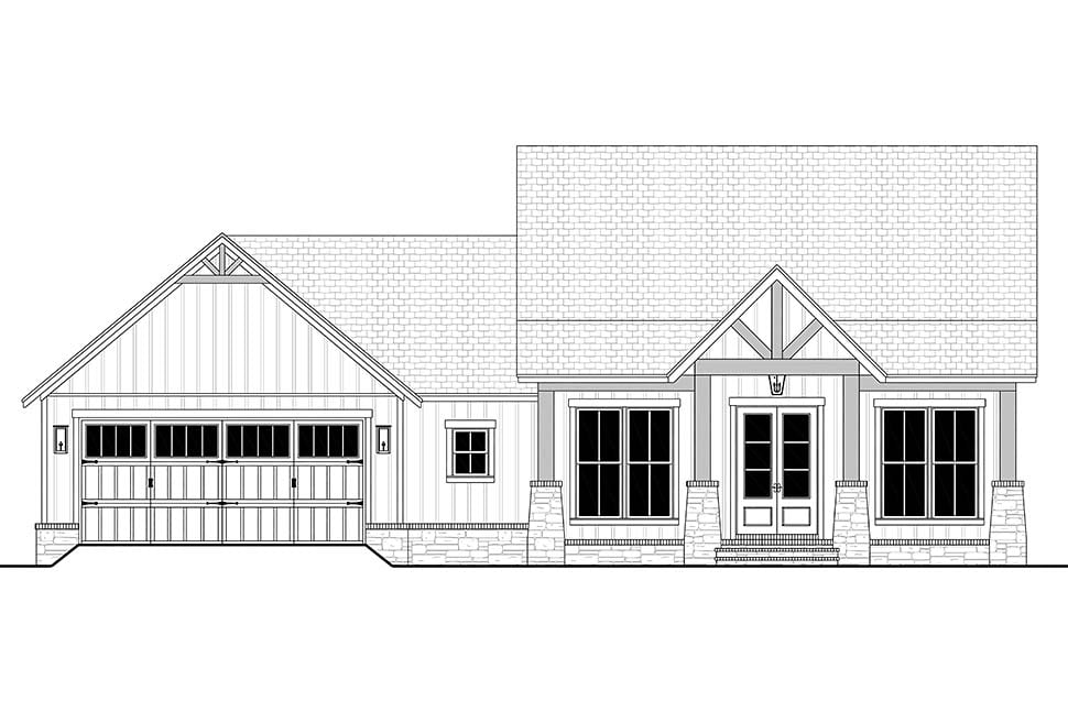 Country, Farmhouse, Traditional Plan with 1795 Sq. Ft., 3 Bedrooms, 2 Bathrooms, 2 Car Garage Picture 4