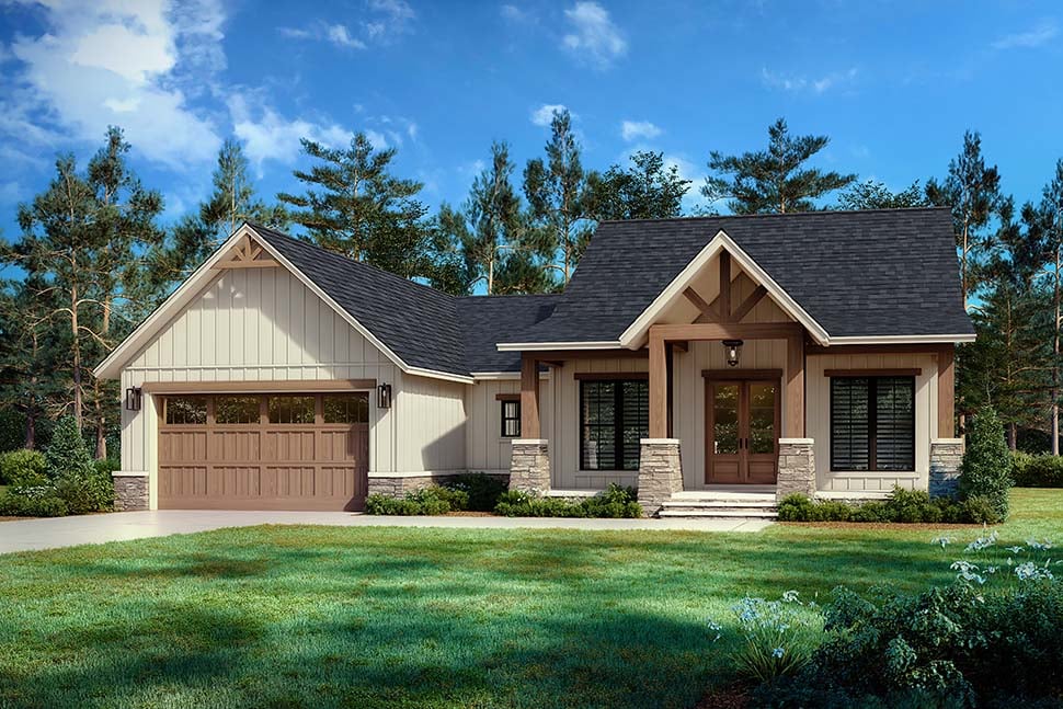 Country, Farmhouse, Traditional Plan with 1795 Sq. Ft., 3 Bedrooms, 2 Bathrooms, 2 Car Garage Picture 5