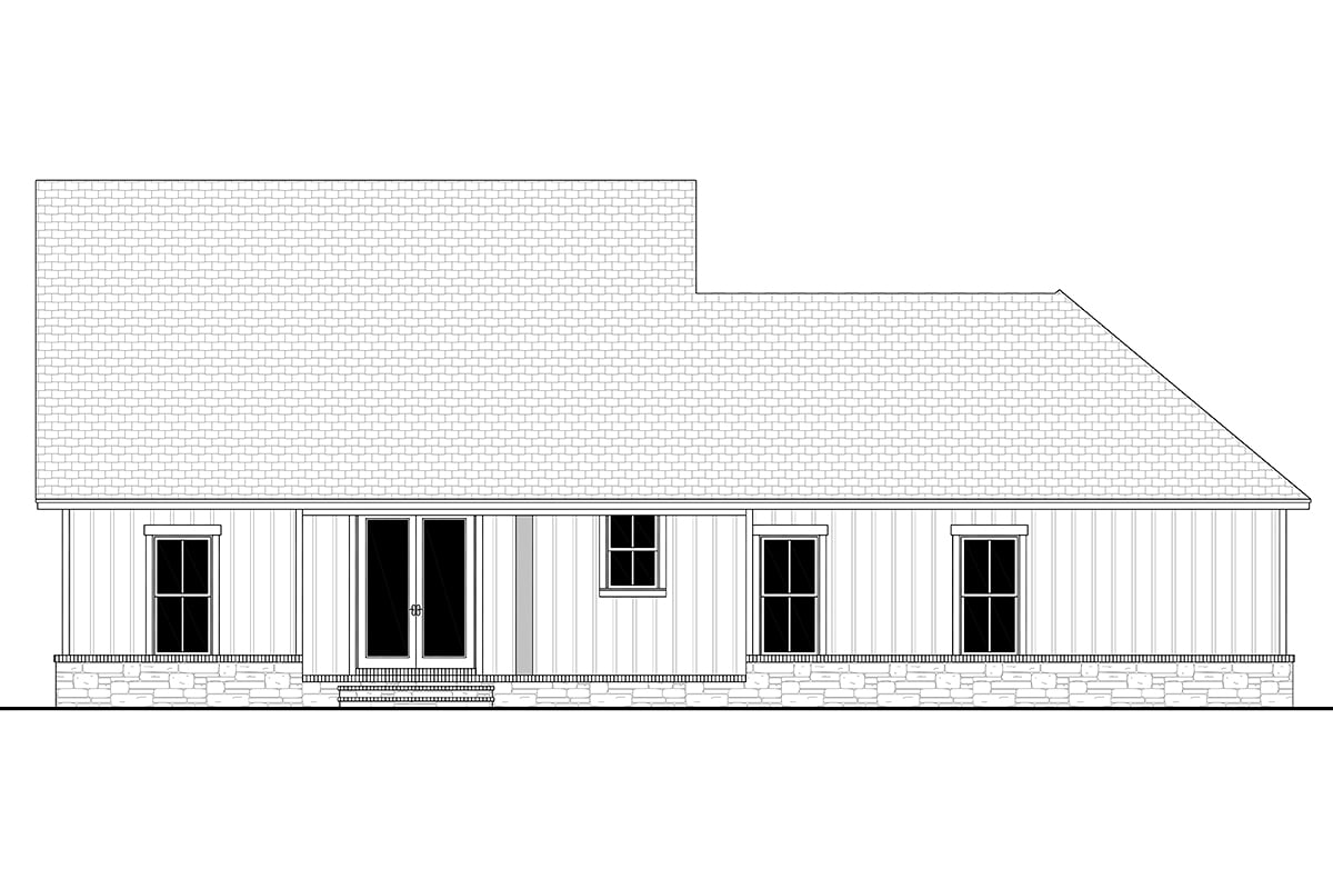 Country Farmhouse Traditional Rear Elevation of Plan 82926