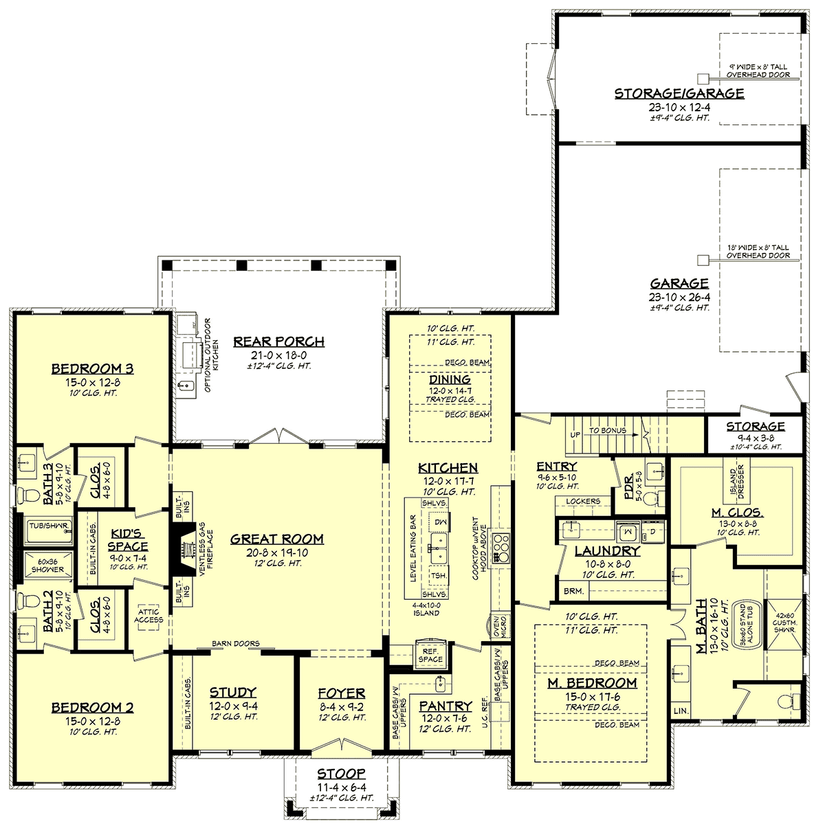 Contemporary Southern Traditional Level One of Plan 82927