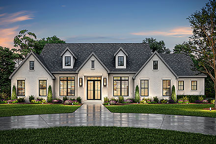 Contemporary Southern Traditional Elevation of Plan 82927