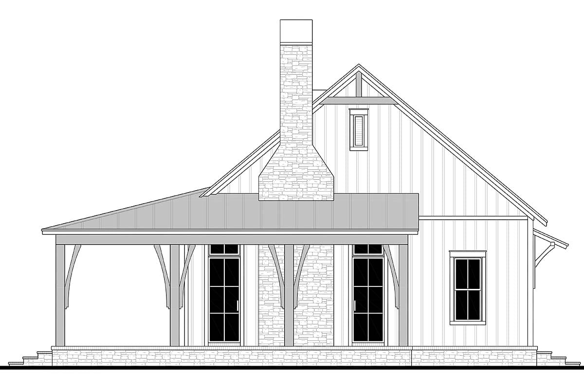 Barndominium, Country, Farmhouse Plan with 1878 Sq. Ft., 3 Bedrooms, 3 Bathrooms, 3 Car Garage Picture 2