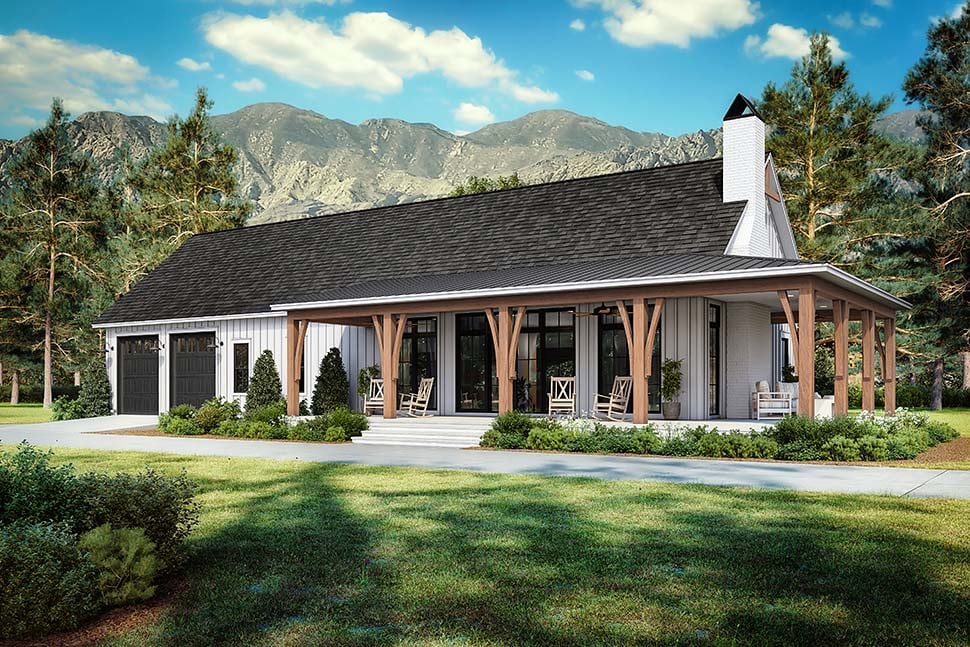 Barndominium, Country, Farmhouse Plan with 1878 Sq. Ft., 3 Bedrooms, 3 Bathrooms, 3 Car Garage Picture 5