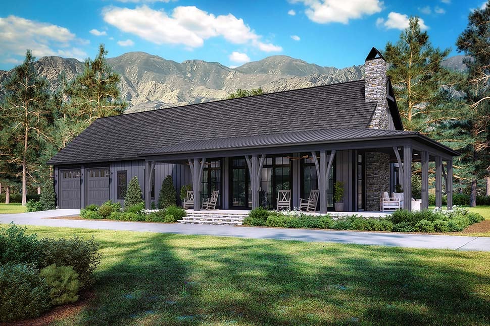 Barndominium, Country, Farmhouse Plan with 1878 Sq. Ft., 3 Bedrooms, 3 Bathrooms, 3 Car Garage Picture 7