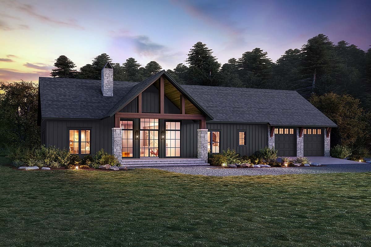 Plan 82930 | Ranch Style with 3 Bed, 3 Bath, 3 Car Garage