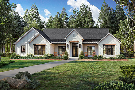 Country Farmhouse Traditional Elevation of Plan 82934