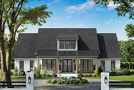 Country Farmhouse Elevation of Plan 82939
