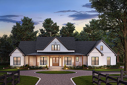 Country, Farmhouse, Traditional House Plan 82951 with 4 Beds, 4 Baths, 3 Car Garage