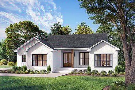Farmhouse New American Style Ranch Elevation of Plan 82960