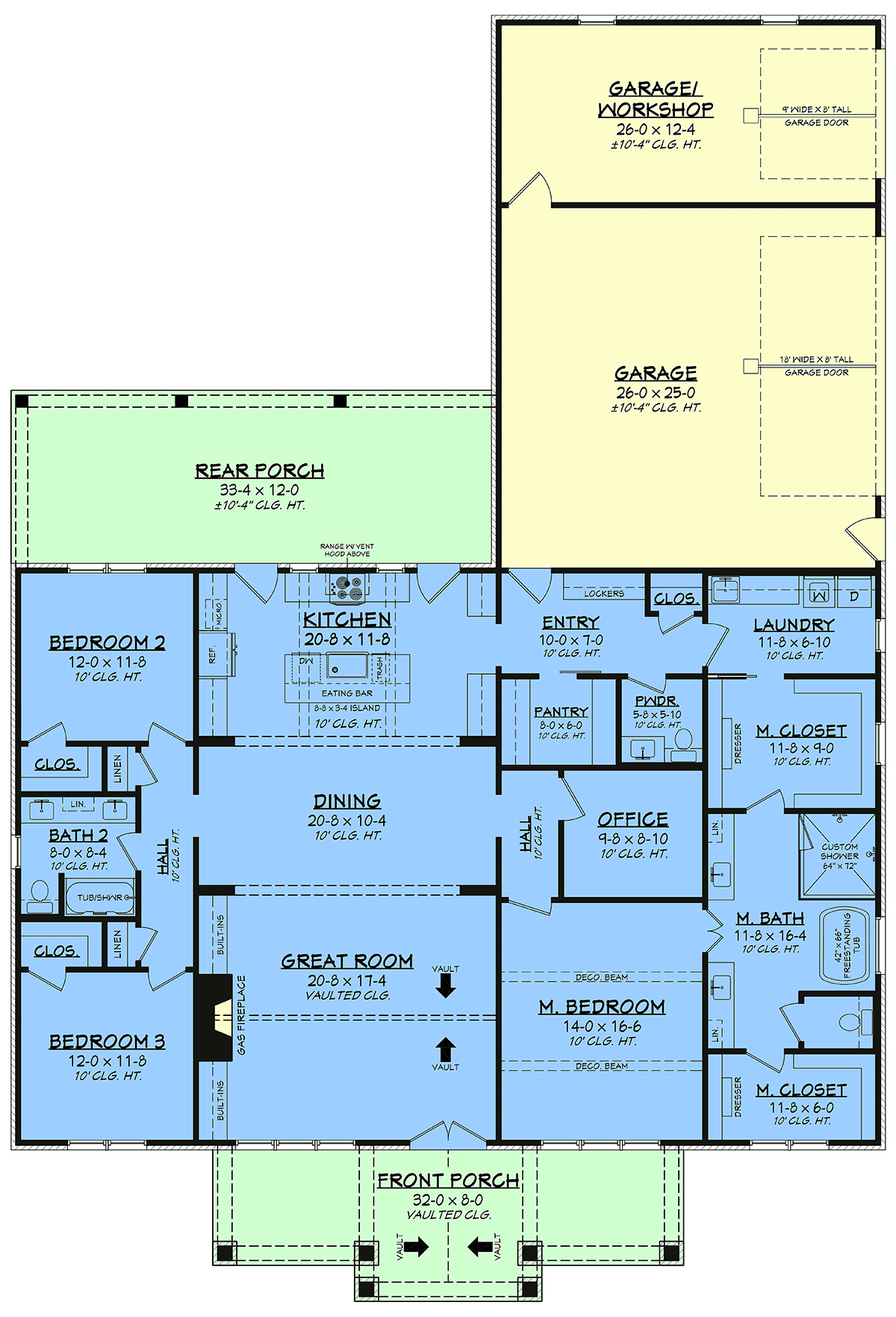 Country Farmhouse Level One of Plan 82968