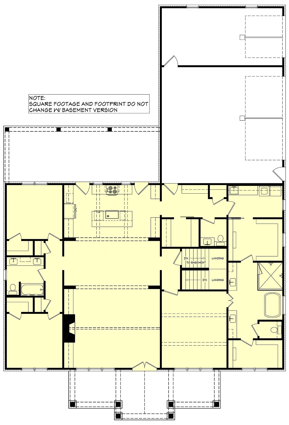 Country Farmhouse Alternate Level One of Plan 82968