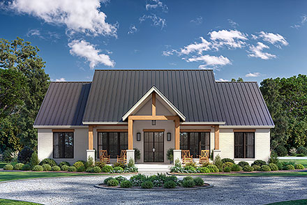 Country Farmhouse Elevation of Plan 82968