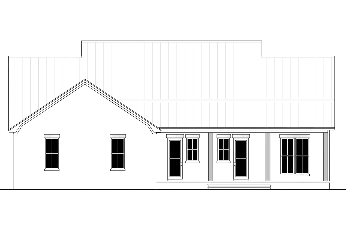 Country Farmhouse Rear Elevation of Plan 82968
