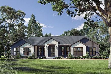 Farmhouse Southern Elevation of Plan 82971