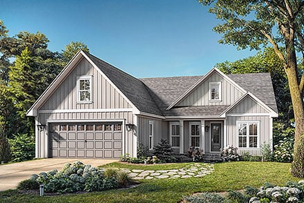 Contemporary Country Traditional Elevation of Plan 82978
