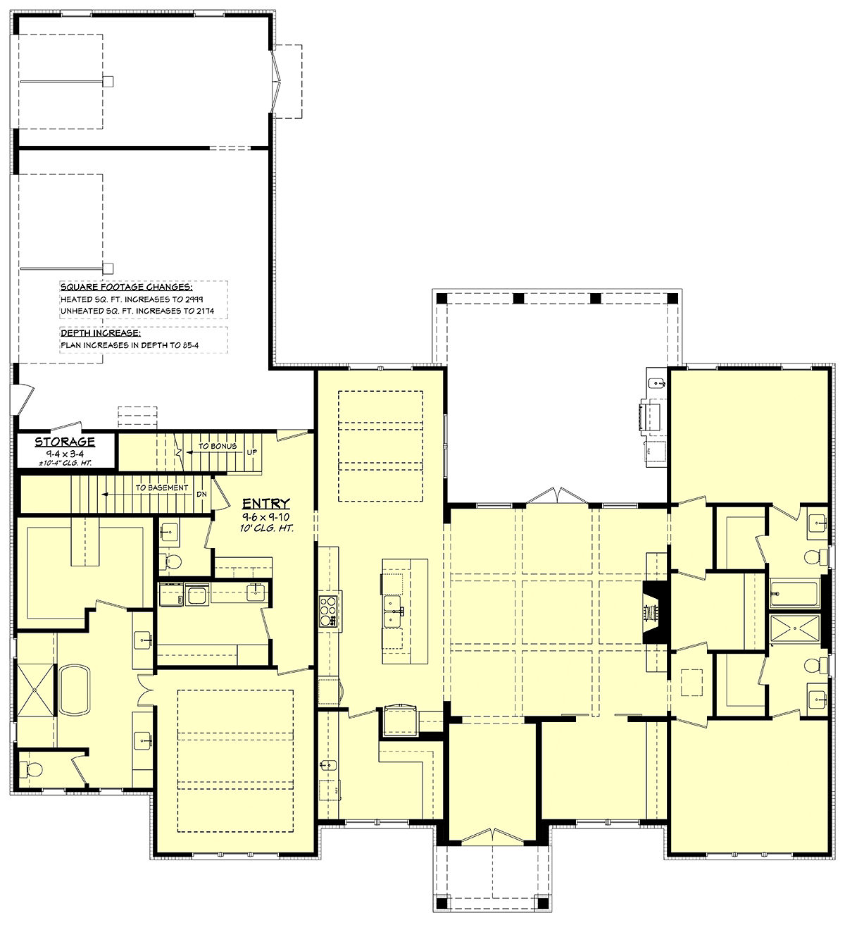 Country Craftsman Farmhouse Southern Alternate Level One of Plan 82981