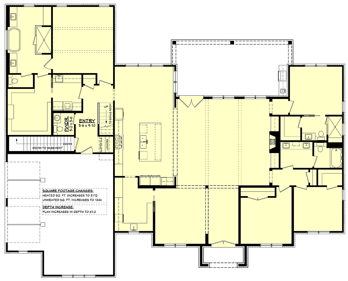 Contemporary Farmhouse Traditional Alternate Level One of Plan 82983