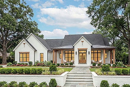 Contemporary Country Farmhouse Southern Traditional Elevation of Plan 82996