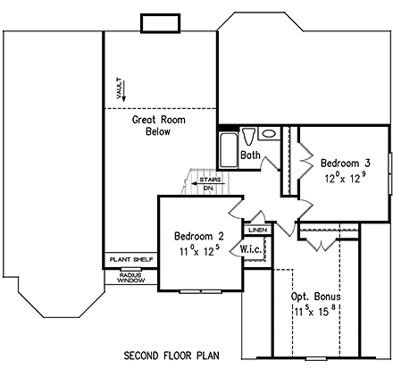 House Plan 83004 Second Level Plan