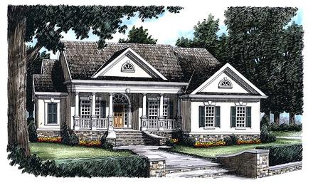 Colonial Country Southern Traditional Victorian Elevation of Plan 83008