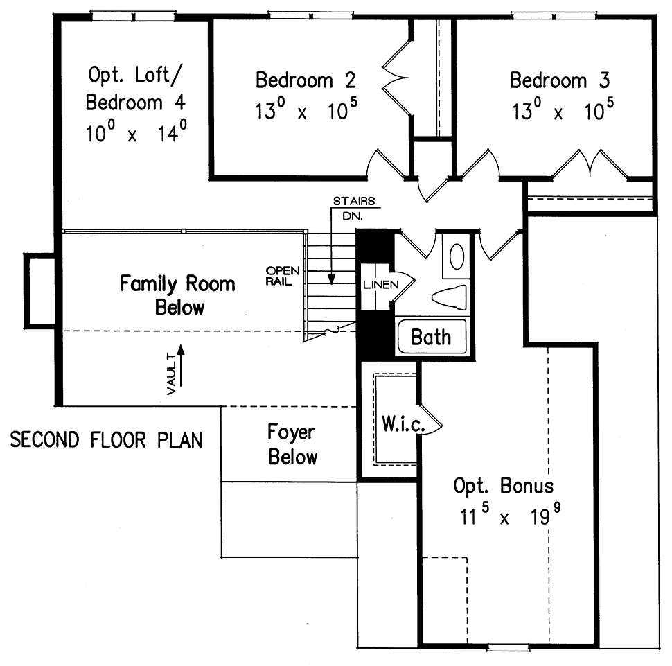 Colonial Southern Traditional Level Two of Plan 83010