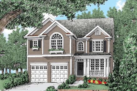 Coastal Colonial Country European Traditional Elevation of Plan 83011