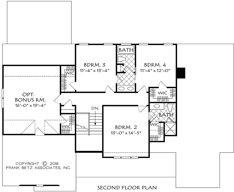 Country Craftsman Farmhouse Level Two of Plan 83017