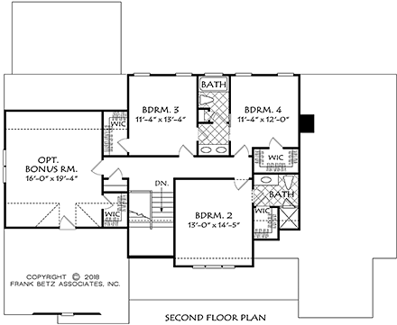 House Plan 83017 Second Level Plan