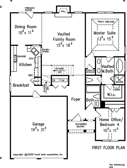 House Plan 83018 First Level Plan