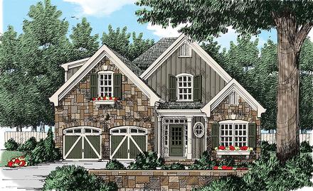 Colonial European French Country Southern Traditional Tudor Elevation of Plan 83018