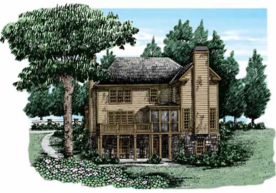 Craftsman, European, Farmhouse Plan with 2443 Sq. Ft., 4 Bedrooms, 3 Bathrooms, 2 Car Garage Picture 9