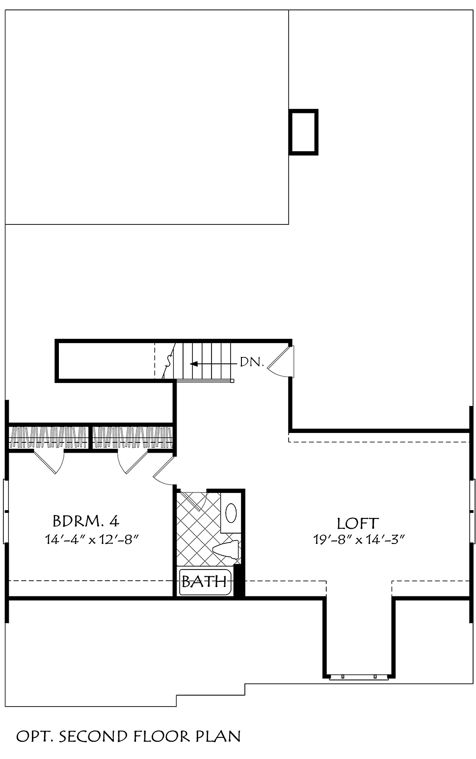 Bungalow European Traditional Victorian Level Two of Plan 83022