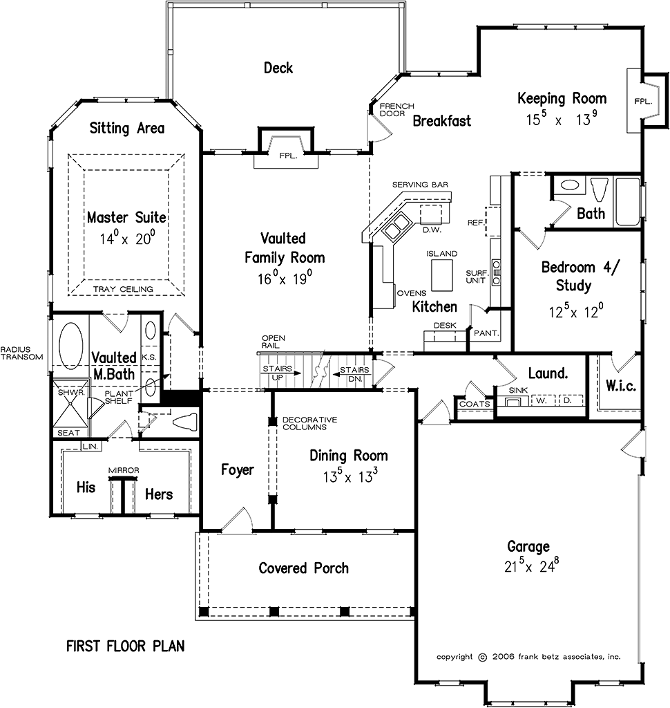 Country European Farmhouse Victorian Level One of Plan 83024