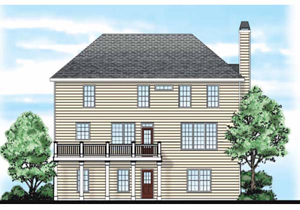 Traditional Rear Elevation of Plan 83027