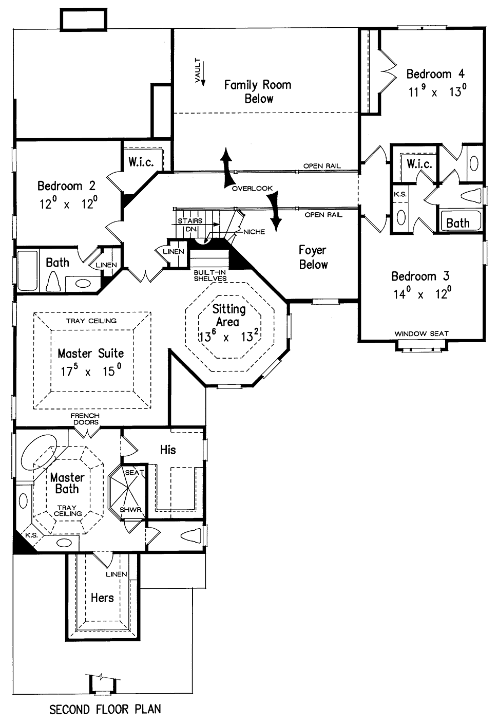 European French Country Tudor Level Two of Plan 83032