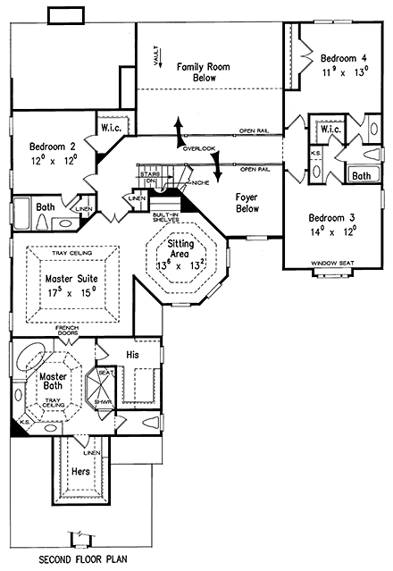 House Plan 83032 Second Level Plan