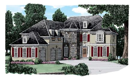 European French Country Tudor Elevation of Plan 83032