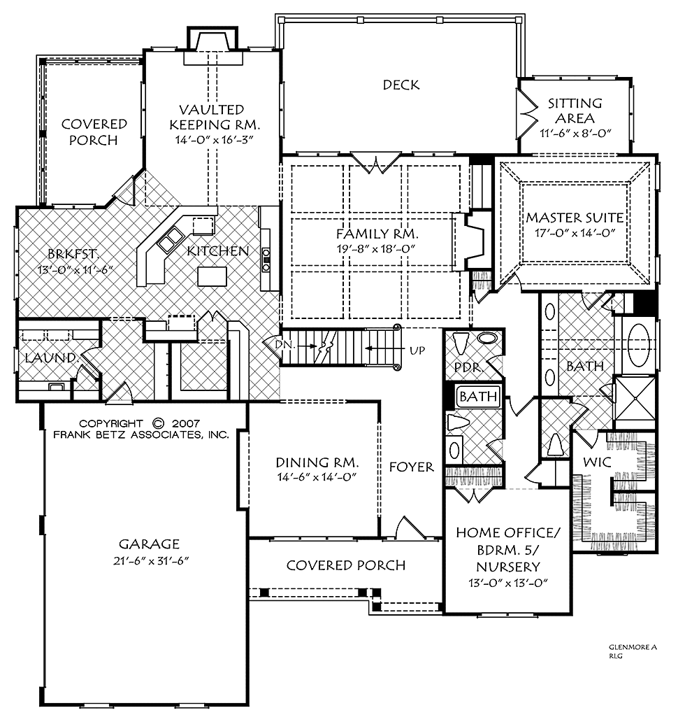 Country Farmhouse Traditional Level One of Plan 83033