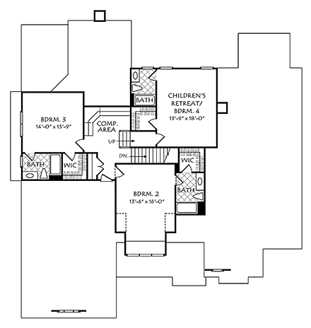 House Plan 83034 Second Level Plan