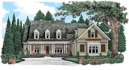 Cape Cod Country Southern Elevation of Plan 83039