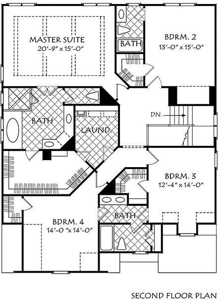 House Plan 83040 Second Level Plan