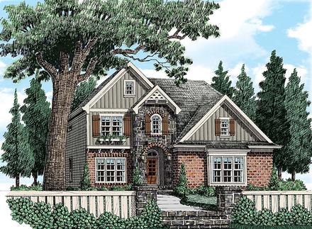 Craftsman European Traditional Elevation of Plan 83042