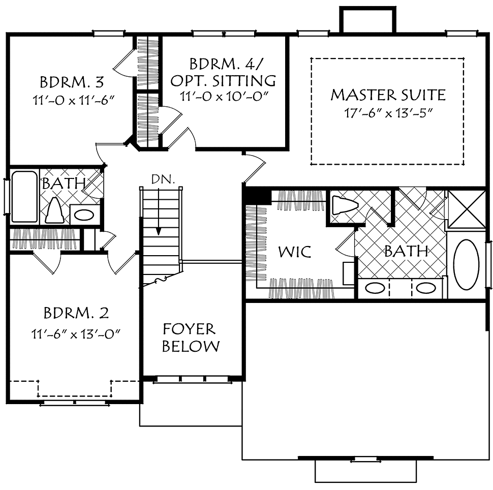 Bungalow Cottage Craftsman Traditional Level Two of Plan 83044