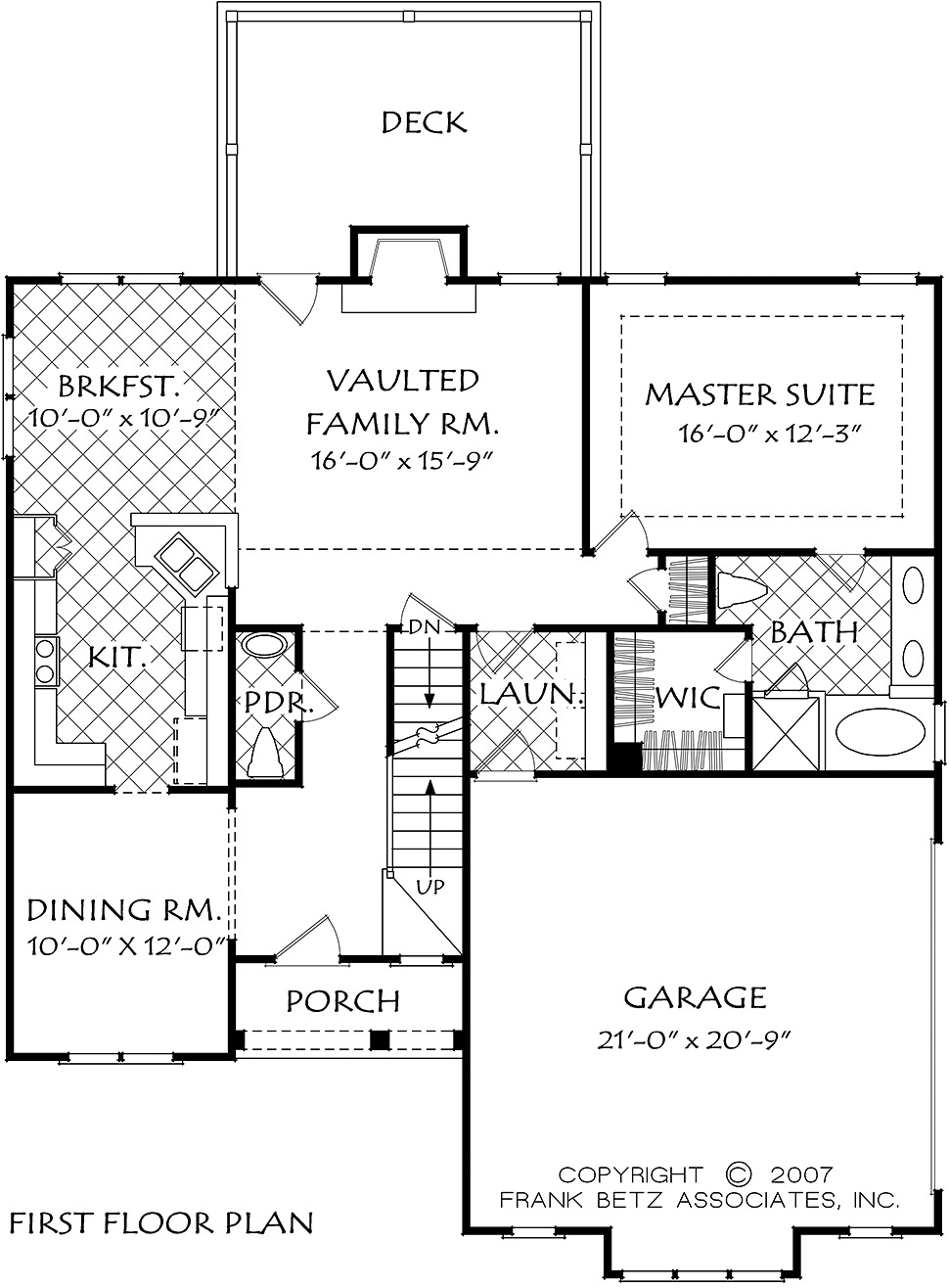 Cottage European Level One of Plan 83047