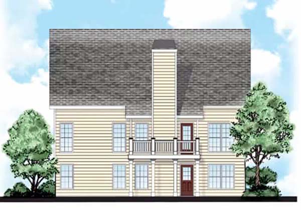 Traditional Rear Elevation of Plan 83050