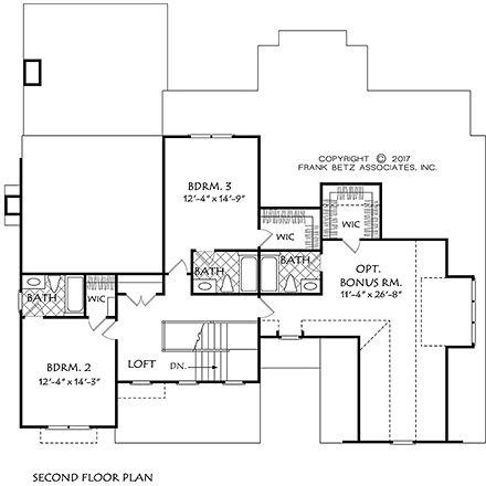 House Plan 83052 Second Level Plan