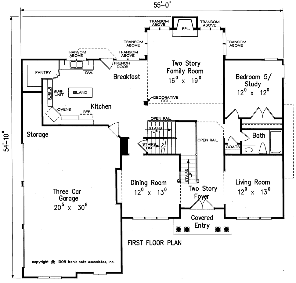 Colonial European Traditional Level One of Plan 83054
