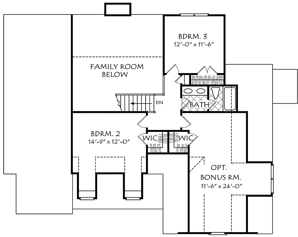 Colonial European Traditional Level Two of Plan 83055