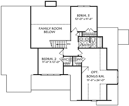 House Plan 83056 Second Level Plan